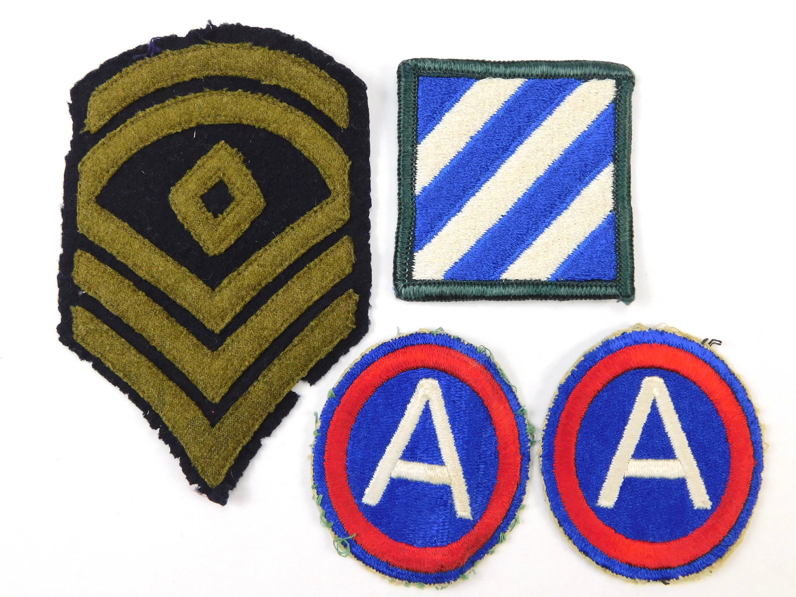 Vintage Set of 4 US Army 3rd Army & 3rd Infantry Division Embroidered Patch: Vintage Set of 4 US Army 3rd Army & 3rd Infantry Division Embroidered Patches