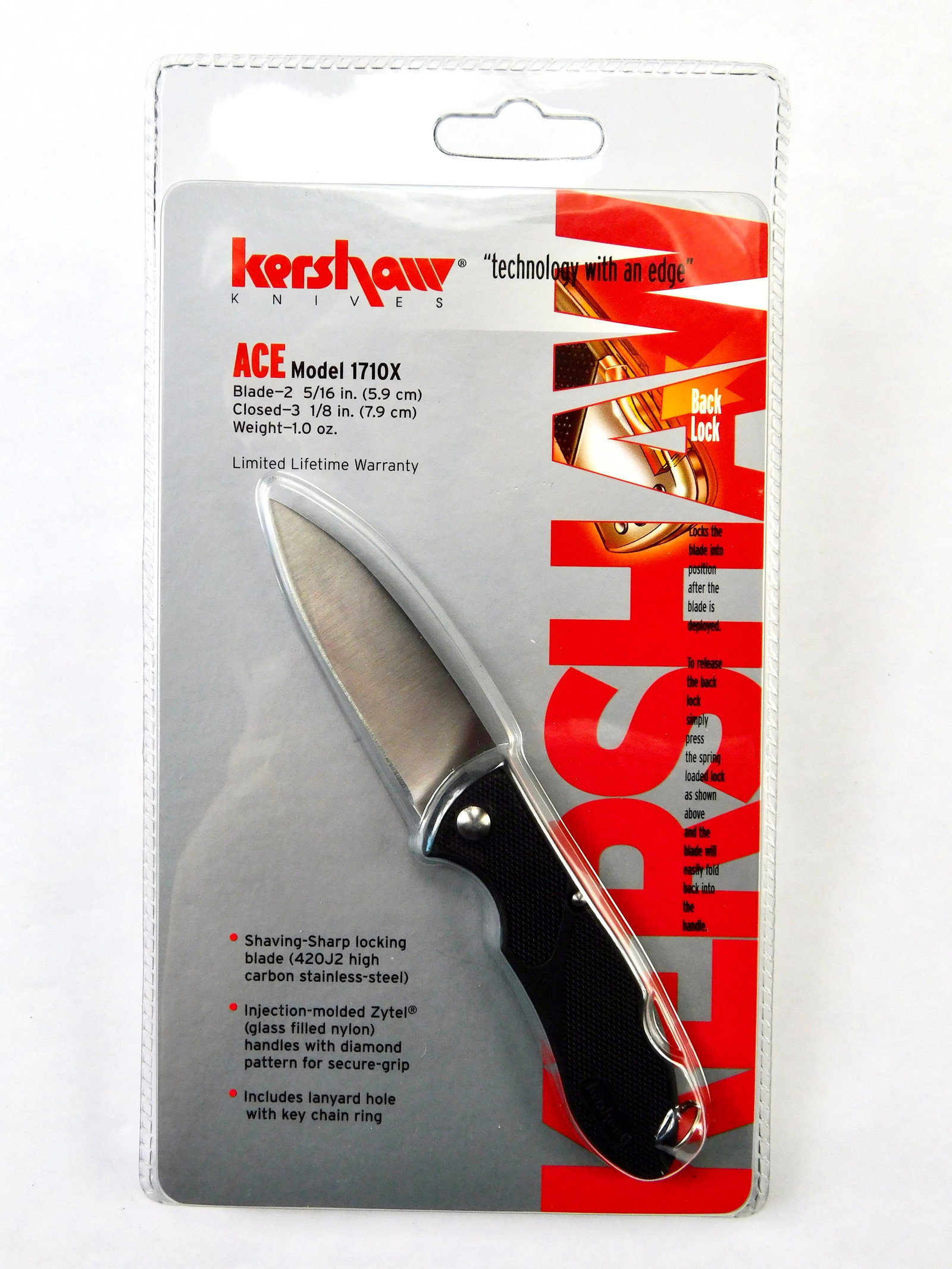 Vintage Kershaw Ace Model 1710X Folding Pocket Knife: Vintage Kershaw Ace Model 1710X Folding Pocket Knife. New old stock, sealed.