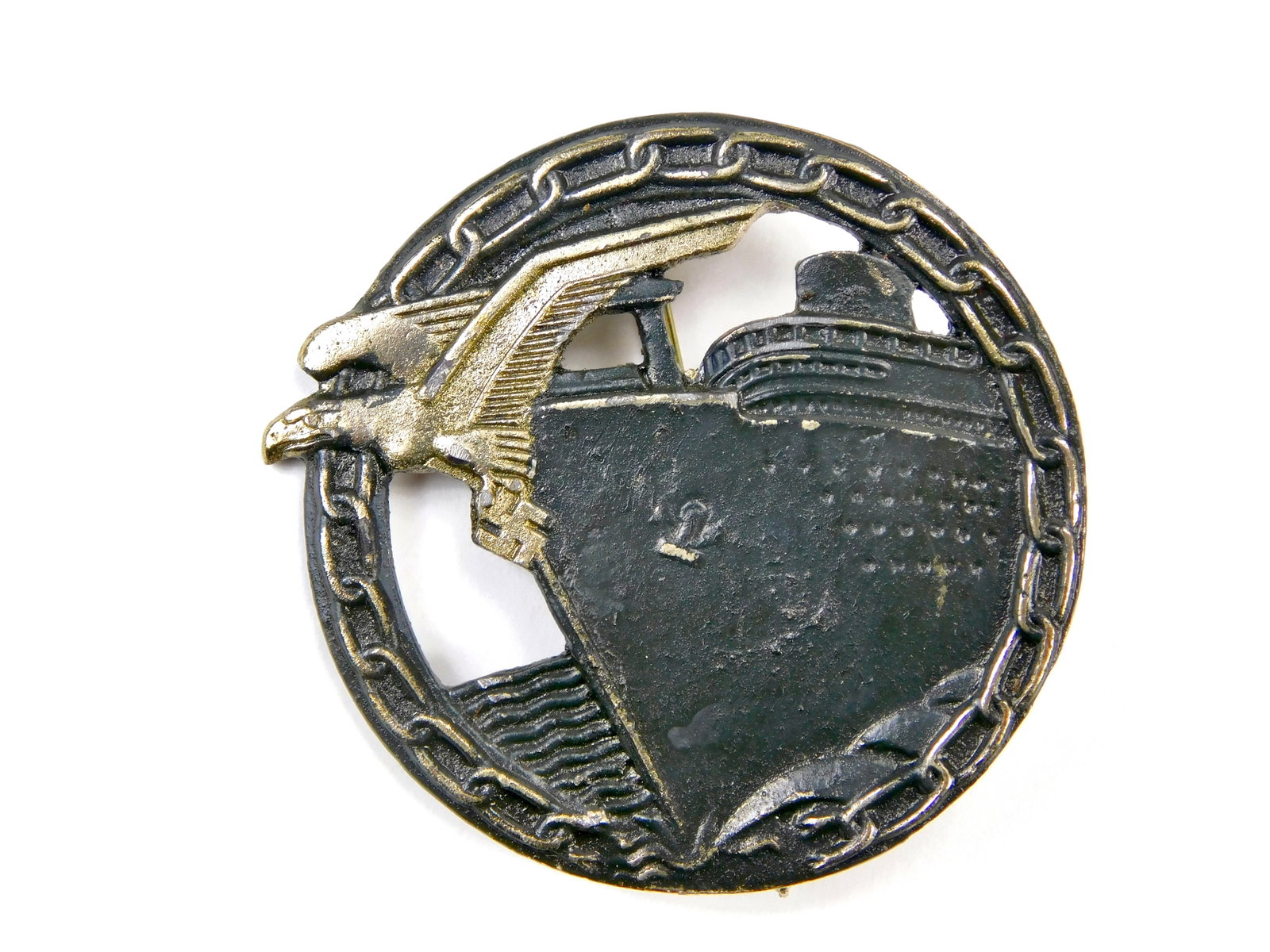 German Germany WW2 Boat Eagle Badge Pin: German WW2 Badge. Not authenticated. LiveAuctioneers is currently displaying only their own expensive shipping options. However, we offer reasonably priced in-house shipping on most items. Please cont