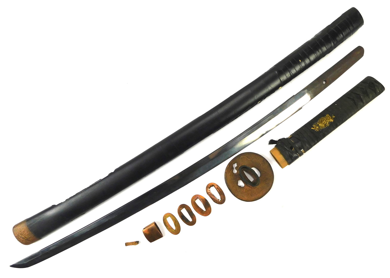 Japanese Japan Antique Wakizashi Katana Signed Blade Sword: Antique Japanese Wakizashi Signed Blade Sword with Scabbard. 30" total length. The blade is 22". LiveAuctioneers is currently displaying only their own expensive shipping options. However, we offer re