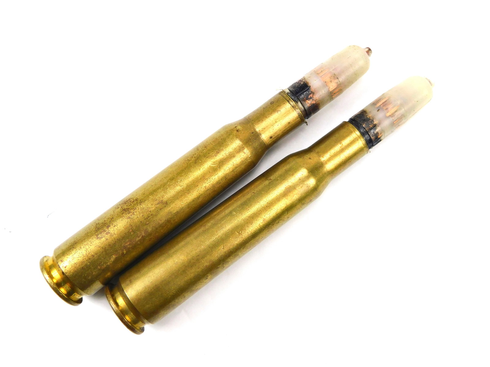 Vintage US Salvo Squeezebore 50 BMG Type 7 Inert Dummy 2 Rounds Collector's Ammo: Vintage US Salvo Squeezebore 50 BMG Type 7 Inert Dummy 2 Rounds Collector's Ammo. Any surplus ammunition is sold as collectible ammunition. It is your responsibility to use due diligence to inspect ea