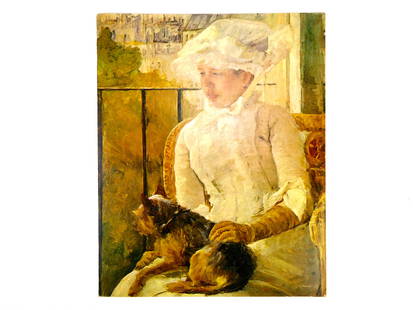 Vintage 1950s Mary Cassatt Woman with Dog ca.1880 Print Art: Vintage 1950s Mary Cassatt "Woman with Dog ca.1880" Print / Gallery of Fine Art / Royale Academie