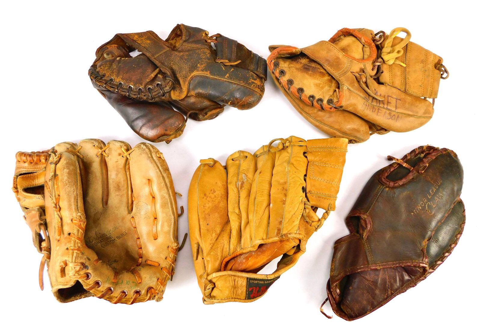 Lot of 5 Vintage US Baseball Glove Mitten: Lot of 5 Vintage US Baseball Gloves. LiveAuctioneers is currently displaying only their own expensive shipping options. However, we offer reasonably priced in-house shipping on most items. Please cont