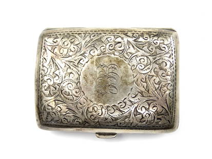 Antique Imperial Russian Russia German British Sterling Silver Cigarette Case: Antique Imperial British Sterling Silver Small Cigarette Case. 2 3/8" x 3 1/4". LiveAuctioneers is currently displaying only their own expensive shipping options. However, we offer reasonably priced i