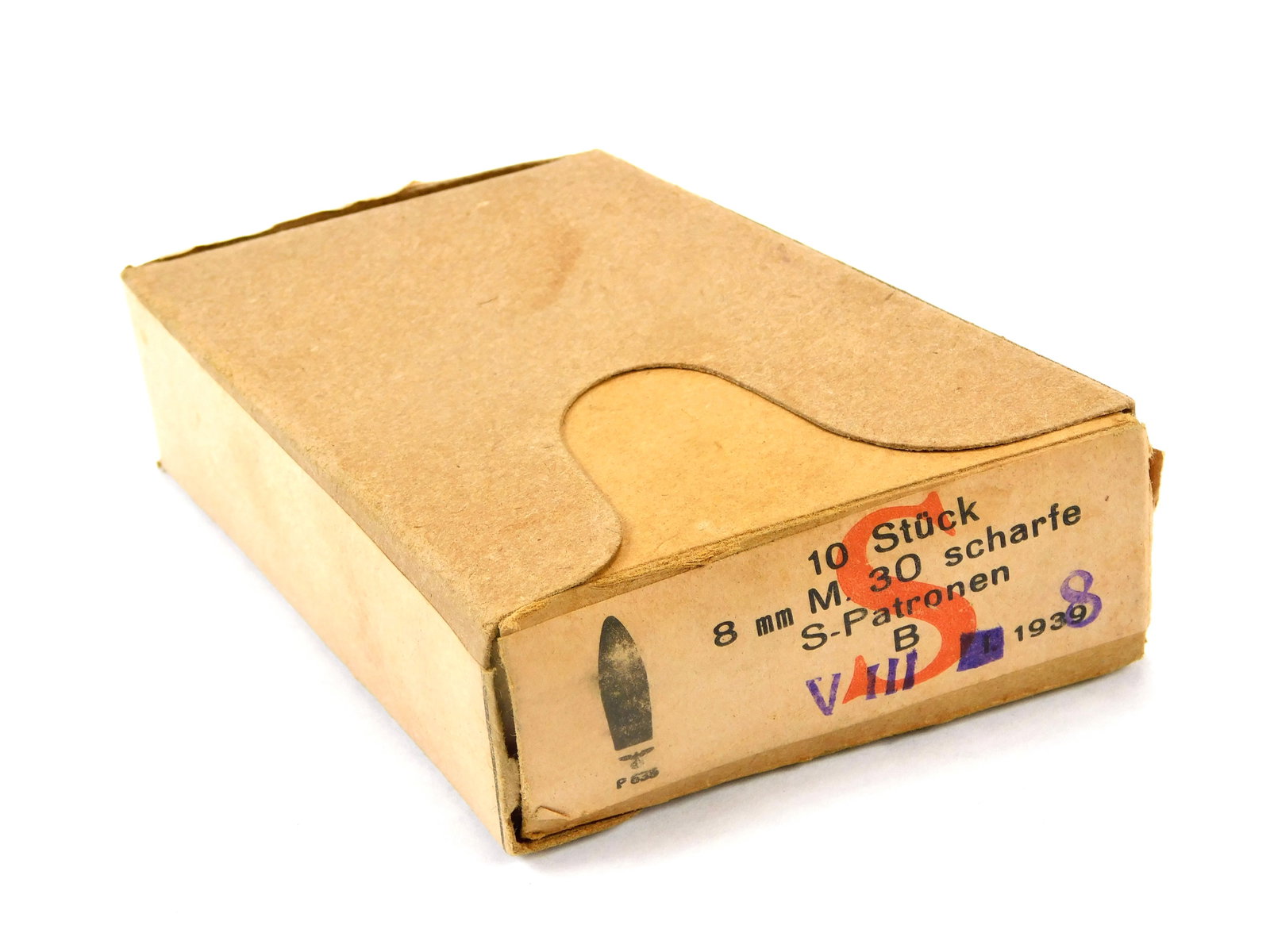 German Austrian WW2 Steyr Mannlicher 8 X 56 10 Round Ammo Box w Clips: German Austrian WW2 Steyr Mannlicher 8 X 56 10 Round Ammo Box with Clips. Any surplus ammunition is sold as collectible ammunition. It is your responsibility to use due diligence to inspect each round