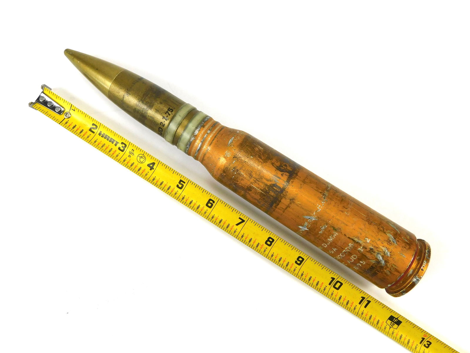 Vintage US 30 mm Dummy Training Inert Deactivated Cannon Shell Round: In-House Shipping. Vintage US 30 mm Dummy Cannon Round. Any surplus ammunition is sold as collectible ammunition. It is your responsibility to use due diligence to inspect each round for issues if you