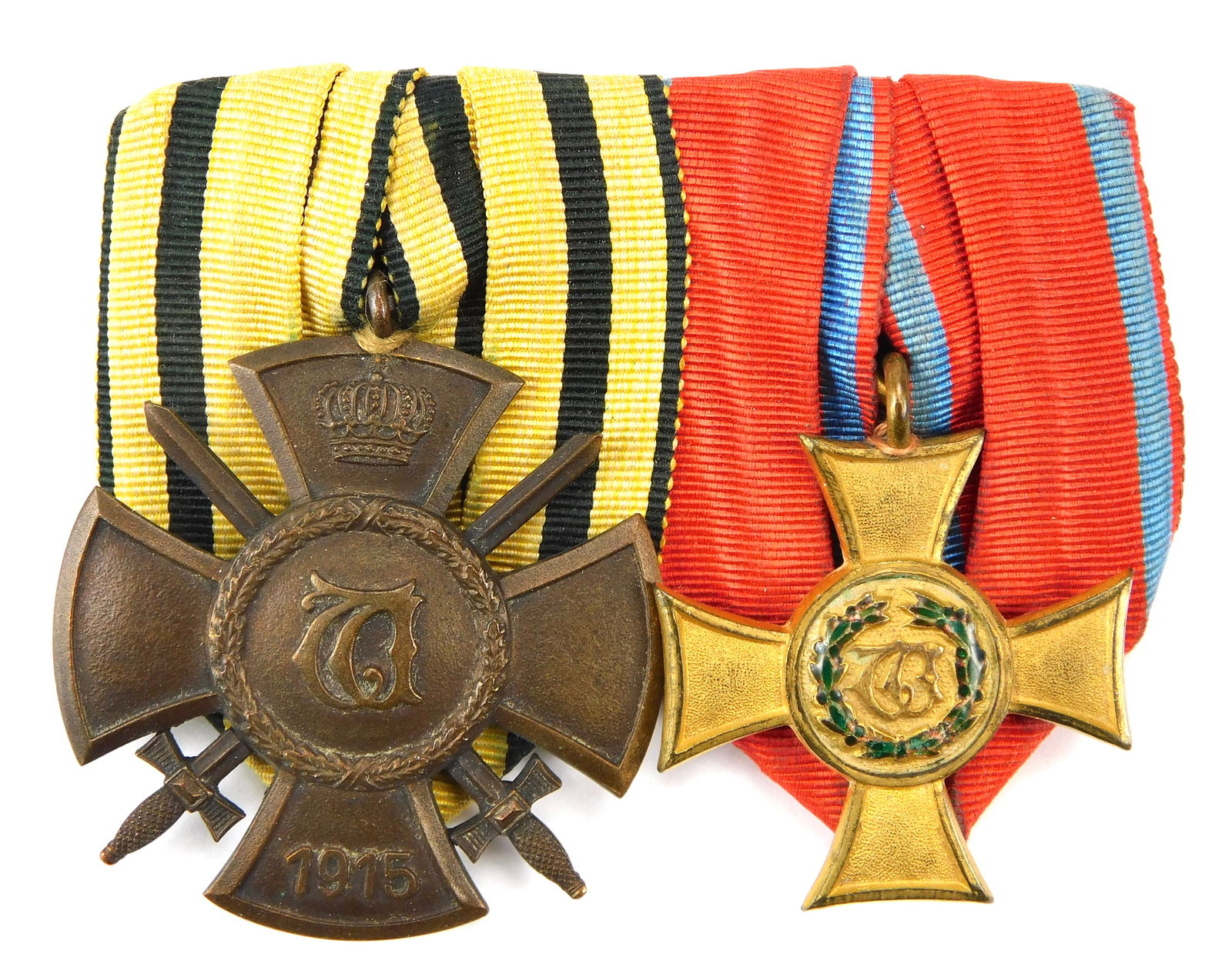 German Württemberg WW1 Medal Bar Wilhelm Cross w/ Swords 25-Year Long Service Cross (1 of 8)