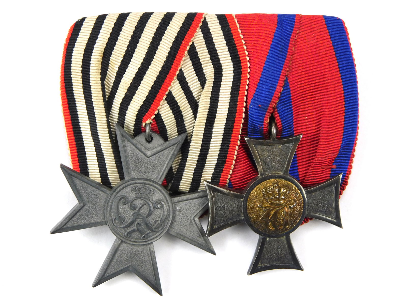 WWI Württemberg Landwehr 2 Medal Bar Imperial German Cross Award Doctor Non-Combatant (1 of 8)