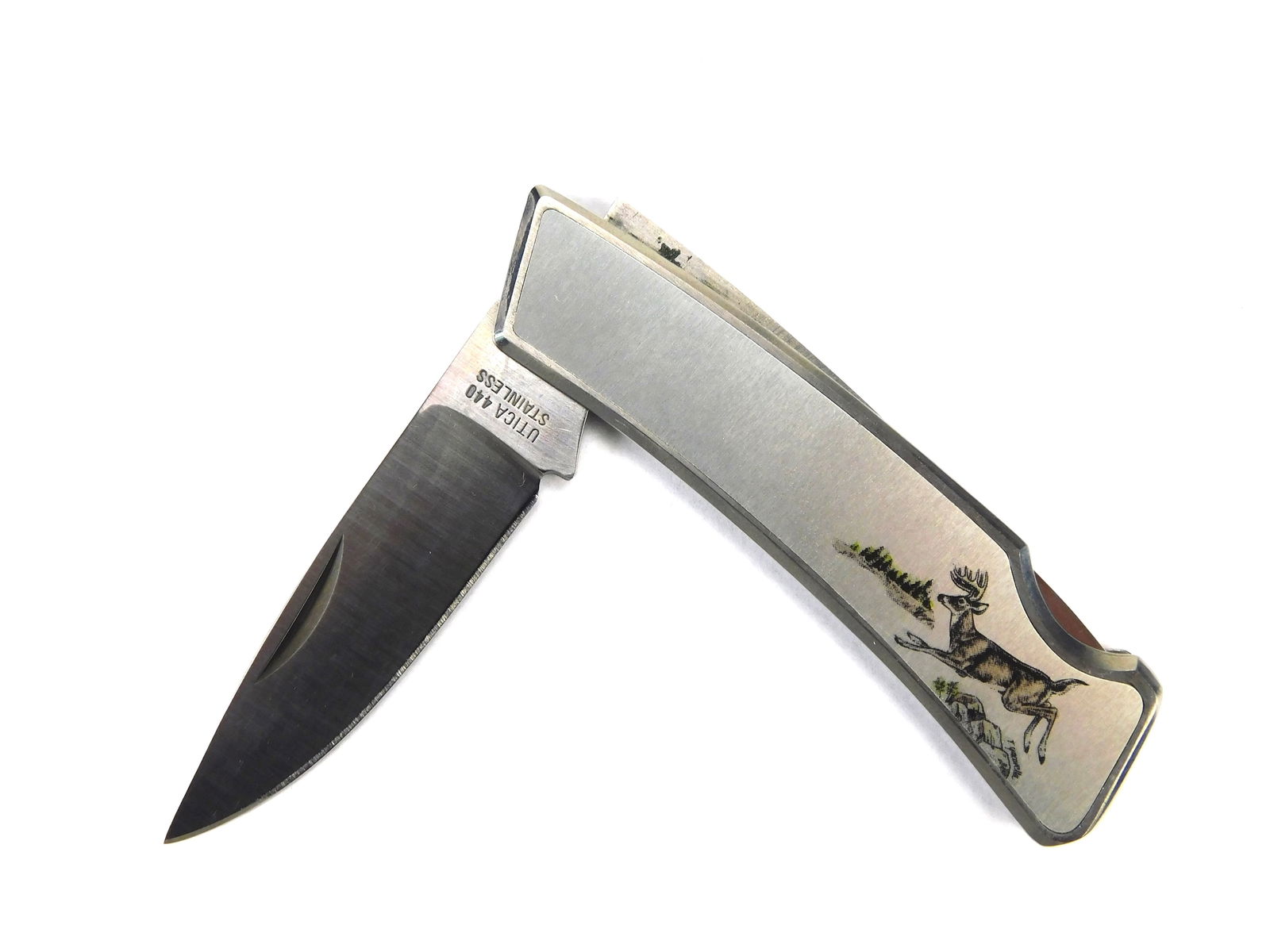 Vintage Japan-Made UTICA Wildlife Collector Series Lockback Folding Pocket Knife Deer (1 of 14)
