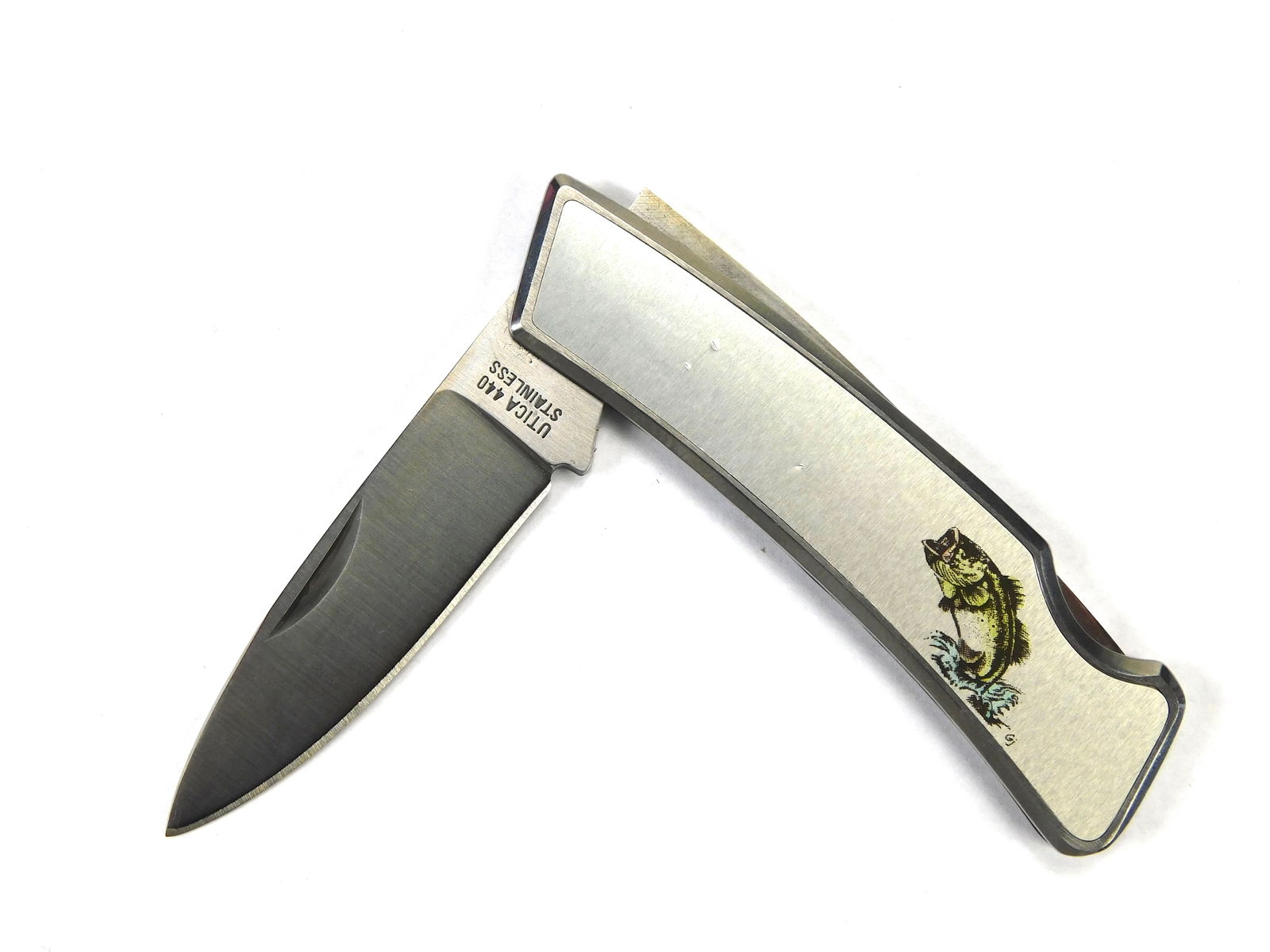 Vintage Japan-Made UTICA Wildlife Collector Series Lockback Folding Pocket Knife Fish (1 of 15)