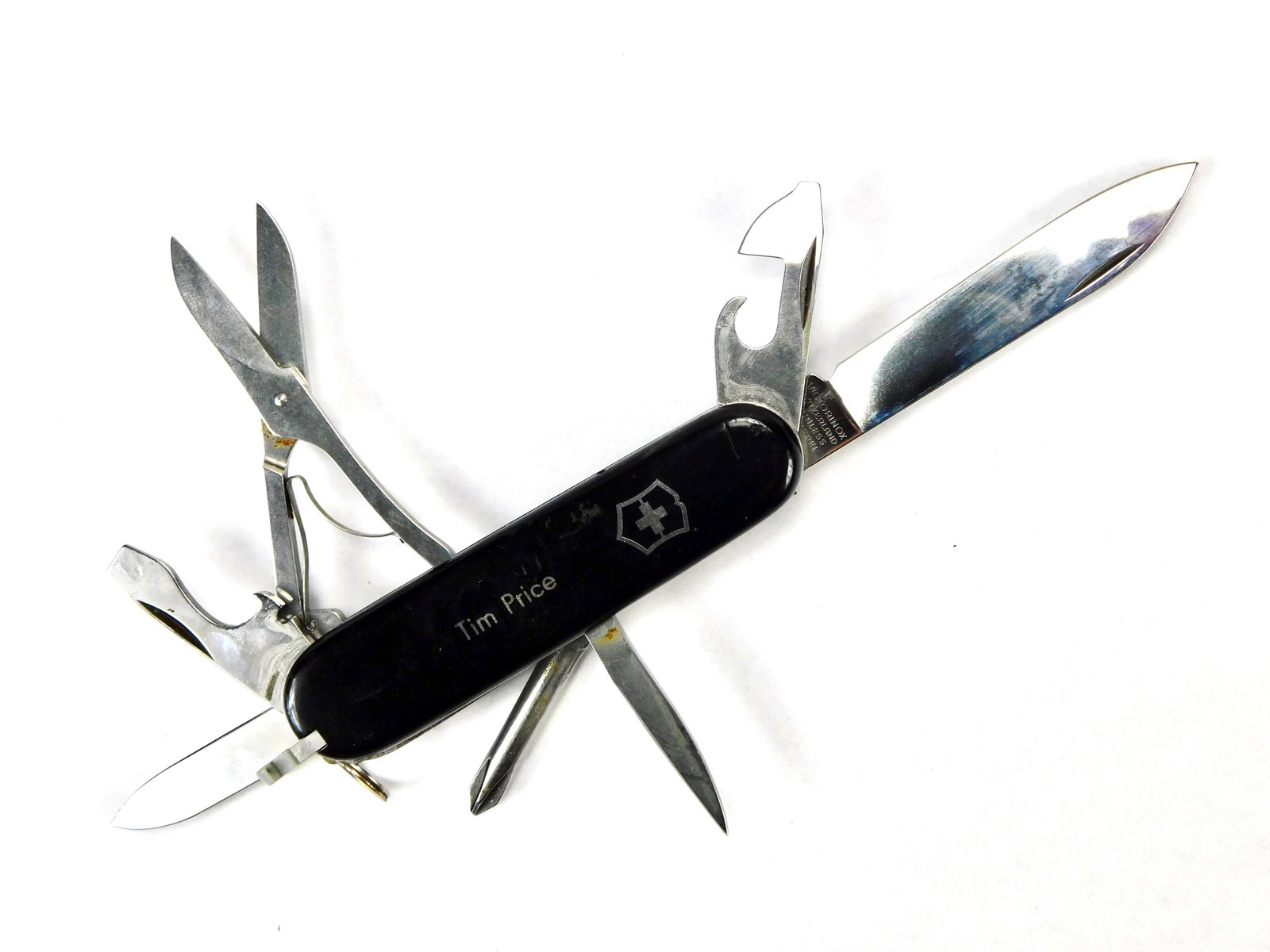 Vintage Swiss Victorinox Multi-Blade Folding Pocket Knife Tool: In-House Shipping. vintage Swiss-made Victorinox multi-blade folding pocket knife, known for its precision engineering and versatile functionality. All blades and tools snap securely into place with n