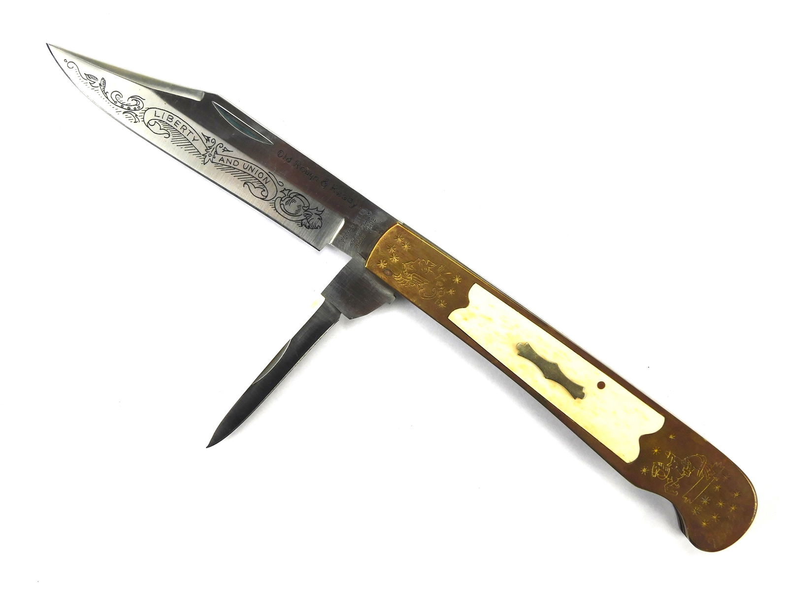 Parker Cutlery Co Limited Edition The Saddle G.W. Jones 1851 Engraved 2-Blade Folding Knife (1 of 17)