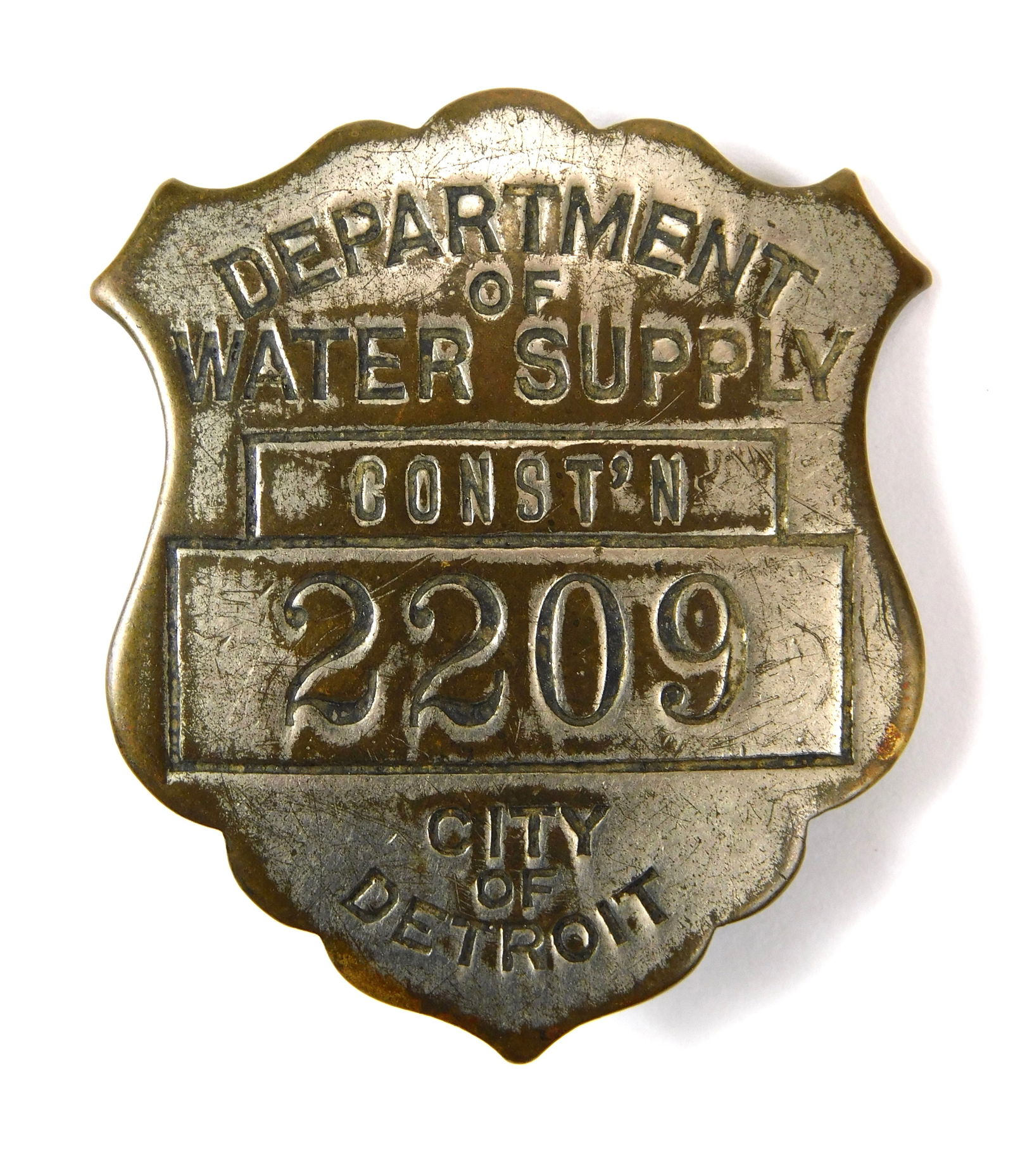 Vintage Rare City of Detroit Department of Water Supply Construction Badge Pin (1 of 5)