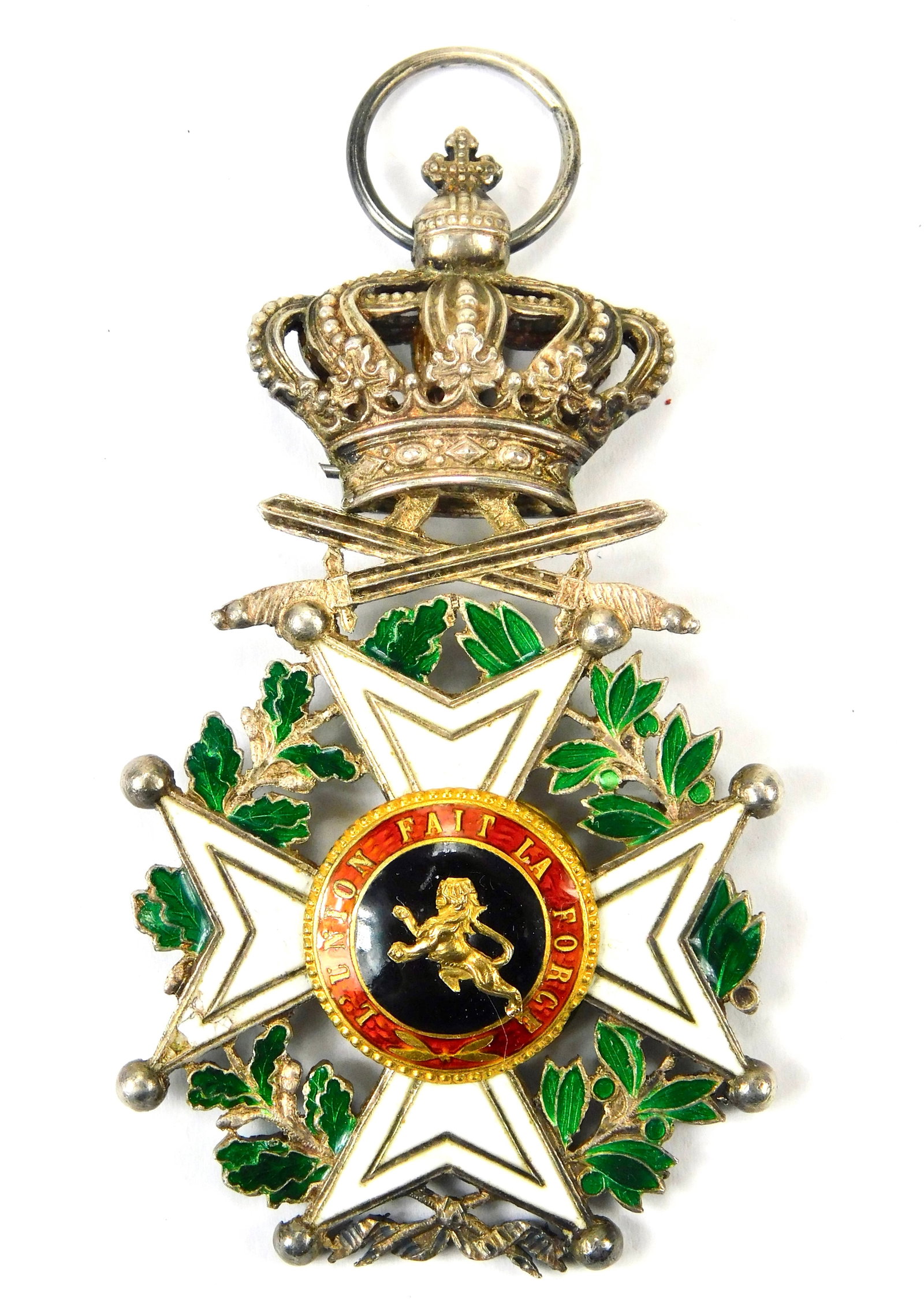 Belgian Belgium Order of Leopold Enameled Cross Box Medal Award: In-House Shipping. Belgian Order of Leopold Enameled Cross with box.