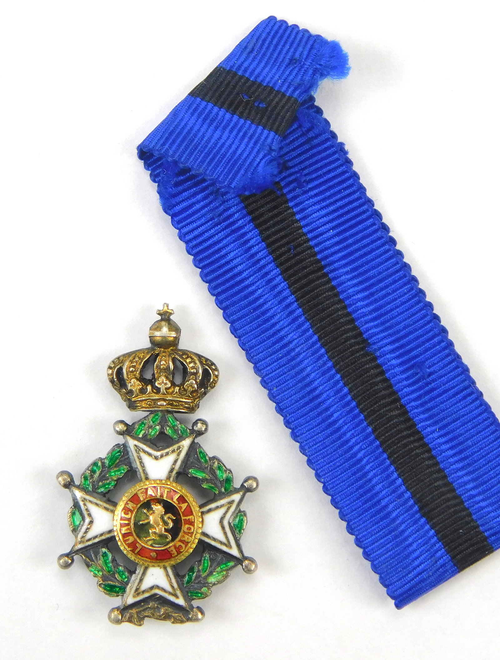 Belgian Belgium Officer's Cross of Order of Leopold I Miniature: In-House Shipping. Belgian Officer's Cross of the Order of Leopold I Miniature.