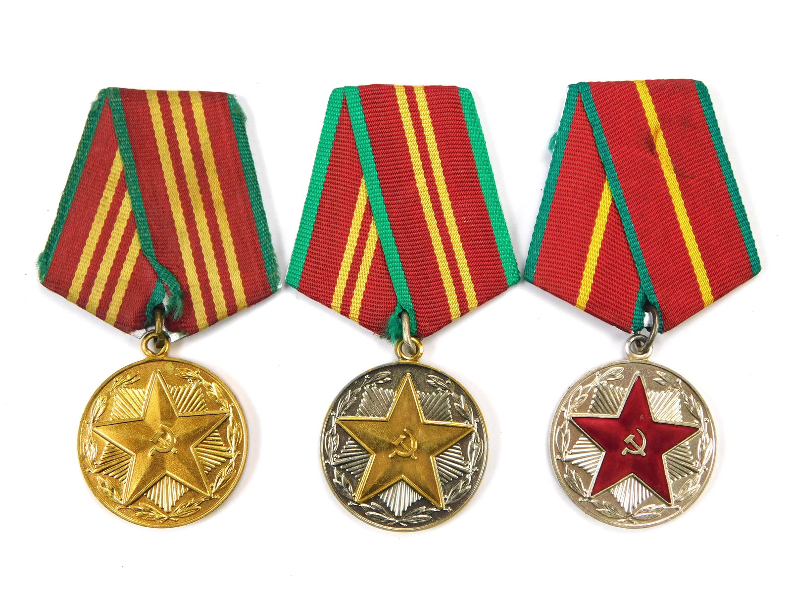 Lot of 3 Soviet Firefighter Long Service Medals 10-Year 15-Year 20-Year (1 of 8)