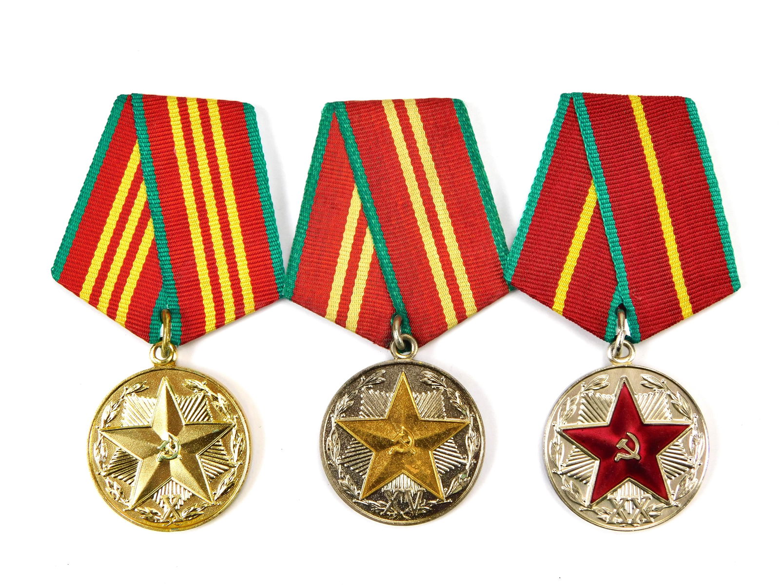 Lot of 3 Soviet KGB Long Service Medals 10 15 20 Years (1 of 8)