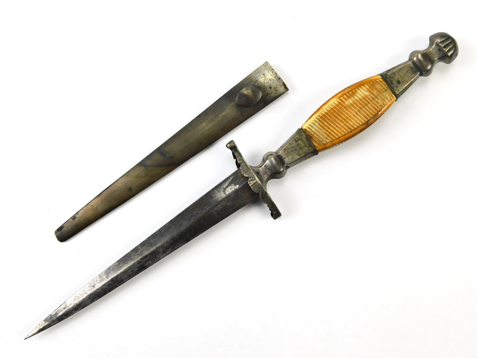 Antique US Civil War Navy Naval Officer's Dirk Knife Dagger w/ Scabbard (1 of 19)