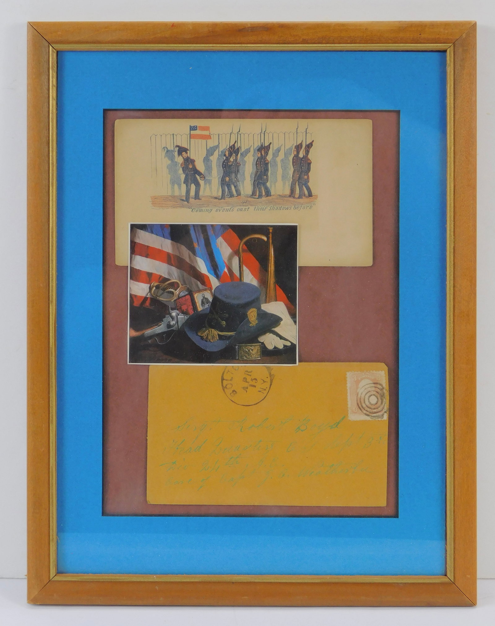 Civil War Memorial Framed Piece Envelop Stamp Poster Home Décor (1 of 6)