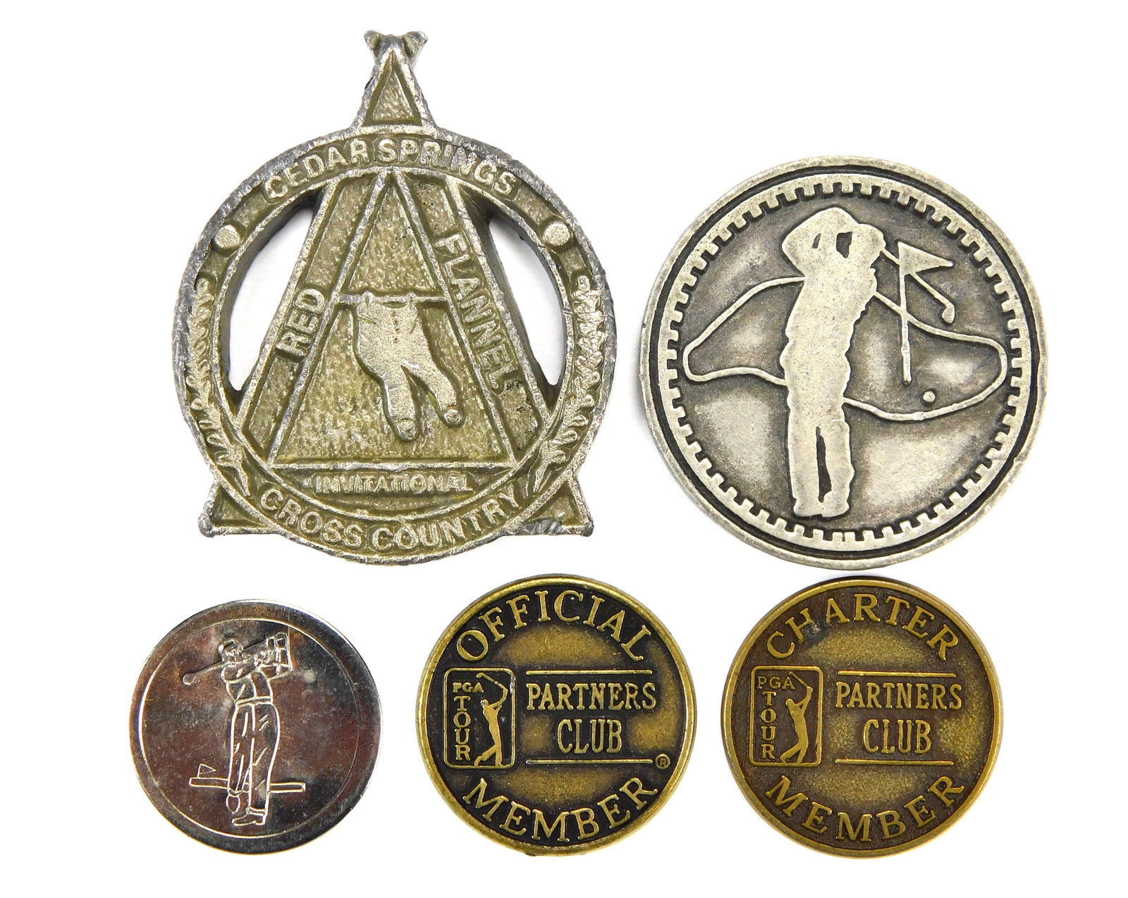 Vintage US Sport Medal Member Badge Jeton Award Golf Cross Country Lot: In-House Shipping. Lot of 5 US Vintage Sport Medals