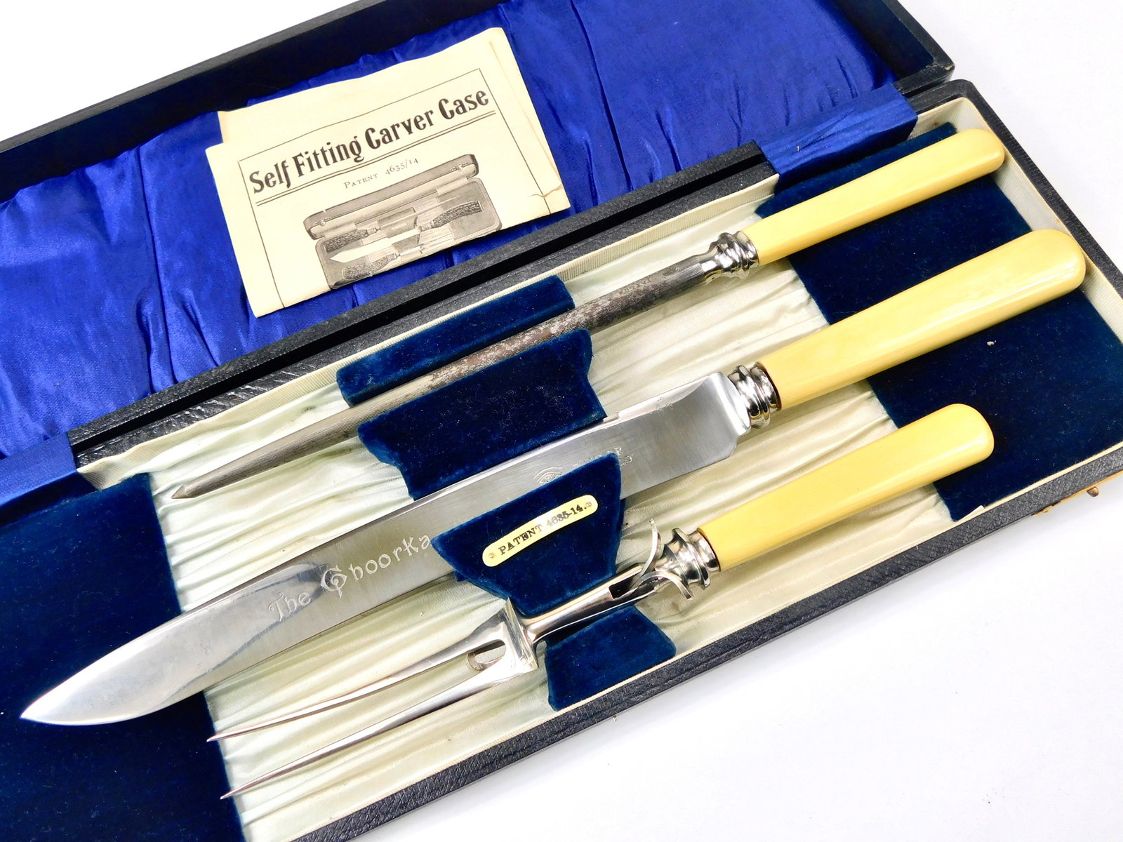 English British Antique TAYLOR EYE WITNESS Sheffield Cutlery Set Knife Fork Sharpener Case (1 of 16)