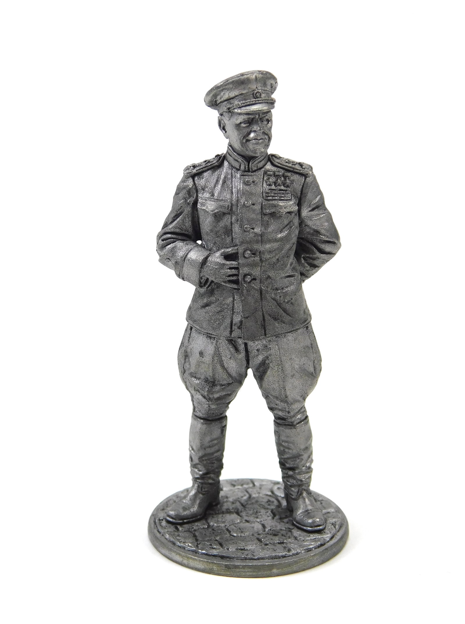 1970 European EK Castings Unpainted Tin Toy Soldier Soviet Russian Officer: 1970 European EK Castings Unpainted Tin Toy Soldier, Soviet Russian Officer, marked