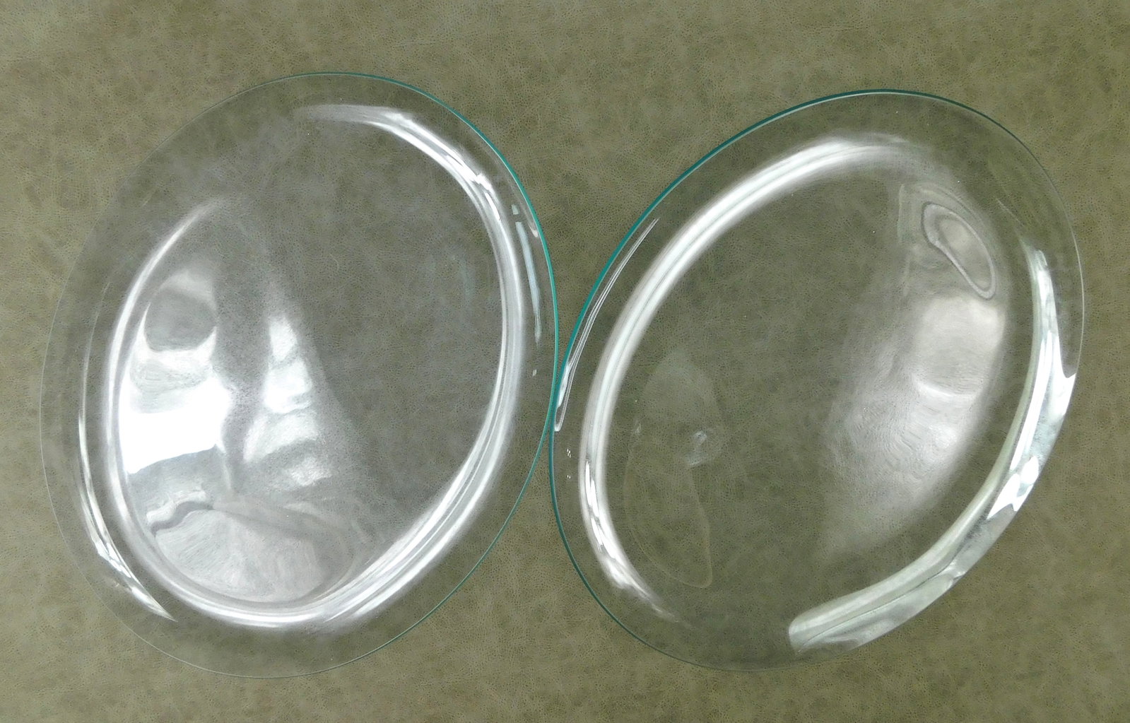 Set of 2 Vintage Large Oval Clear Glass Serving Plate Vanity Tray 15 Inch (1 of 5)