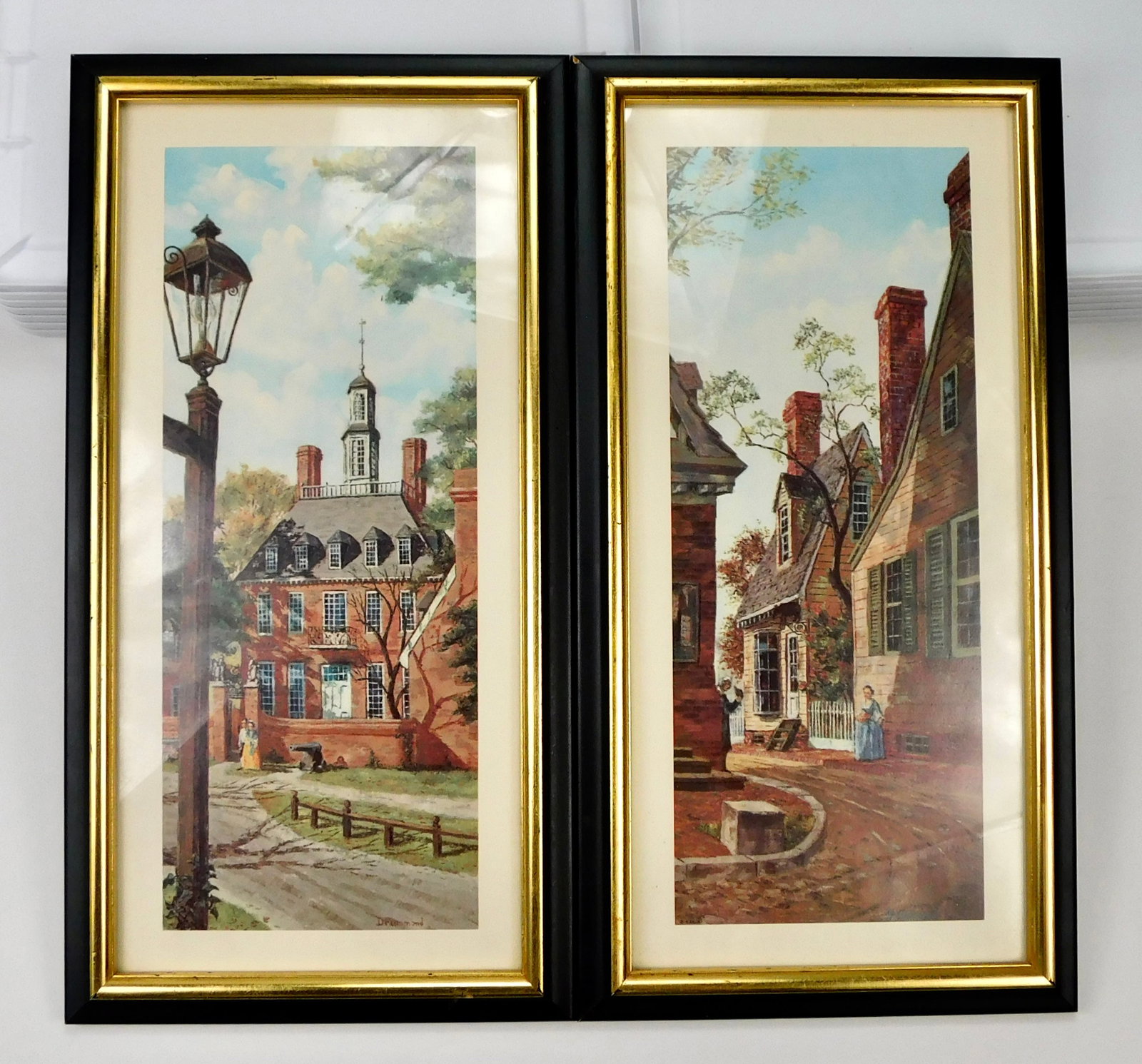 Pair Vintage Drummond Colonial Williamsburg Virginia Framed Prints (1 of 7)