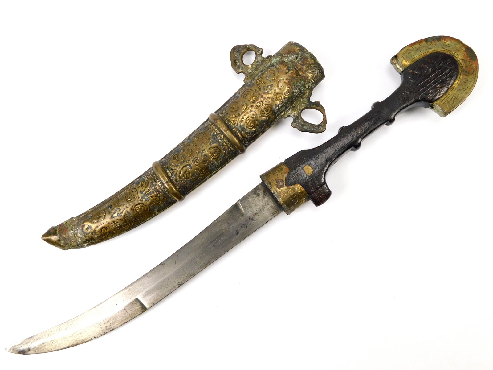 Antique 19 Century Middle East Jambia Knife w/ Scabbard (1 of 16)