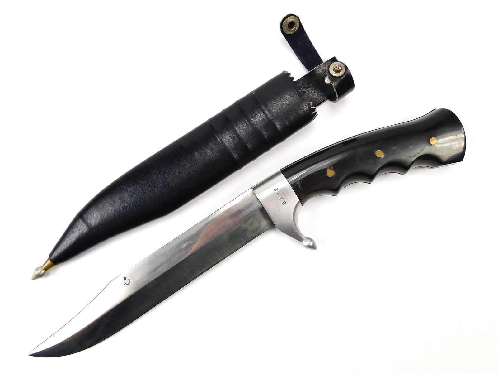 Vintage Turkish Turkey Custom Made Dave Bowie Fighting Knife w/ Scabbard (1 of 18)