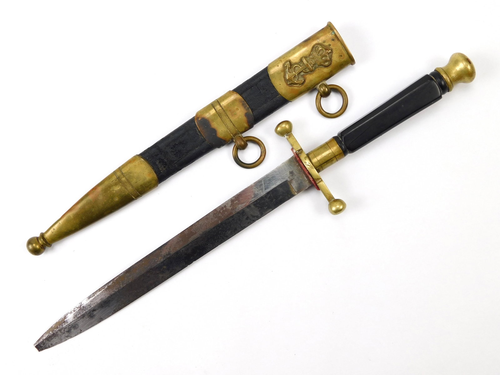 Norwegian Norway WW1 Model 1876 Navy Cadet Dagger Fighting Knife w/ Scabbard (1 of 17)