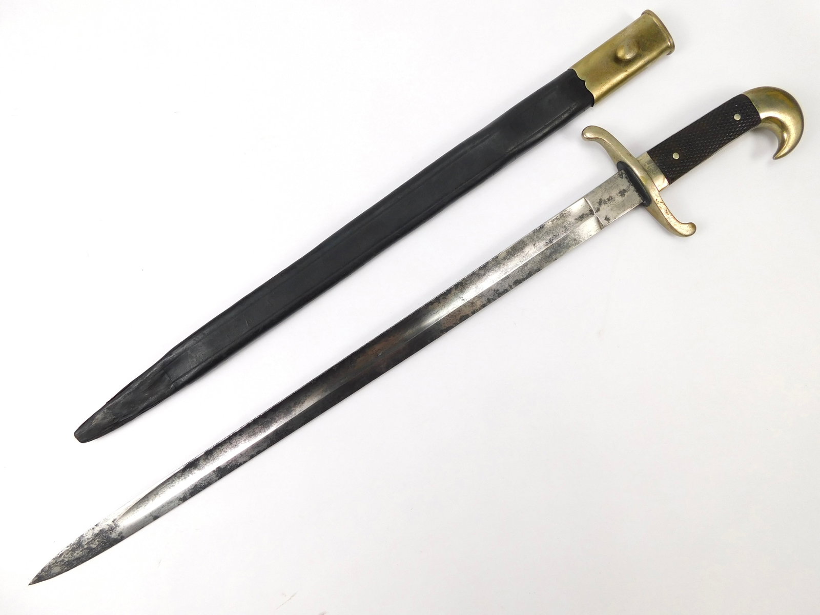 German Germany Antique 19 Century CARL EICKHORN Solingen Short Sword w/ Scabbard (1 of 18)