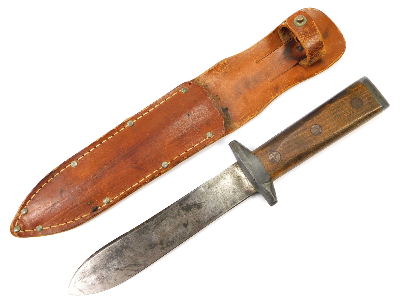 US WW2 Custom Made USMC Marine Navy Anchor Stamped Theater Fighting Knife & Sheath (1 of 16)