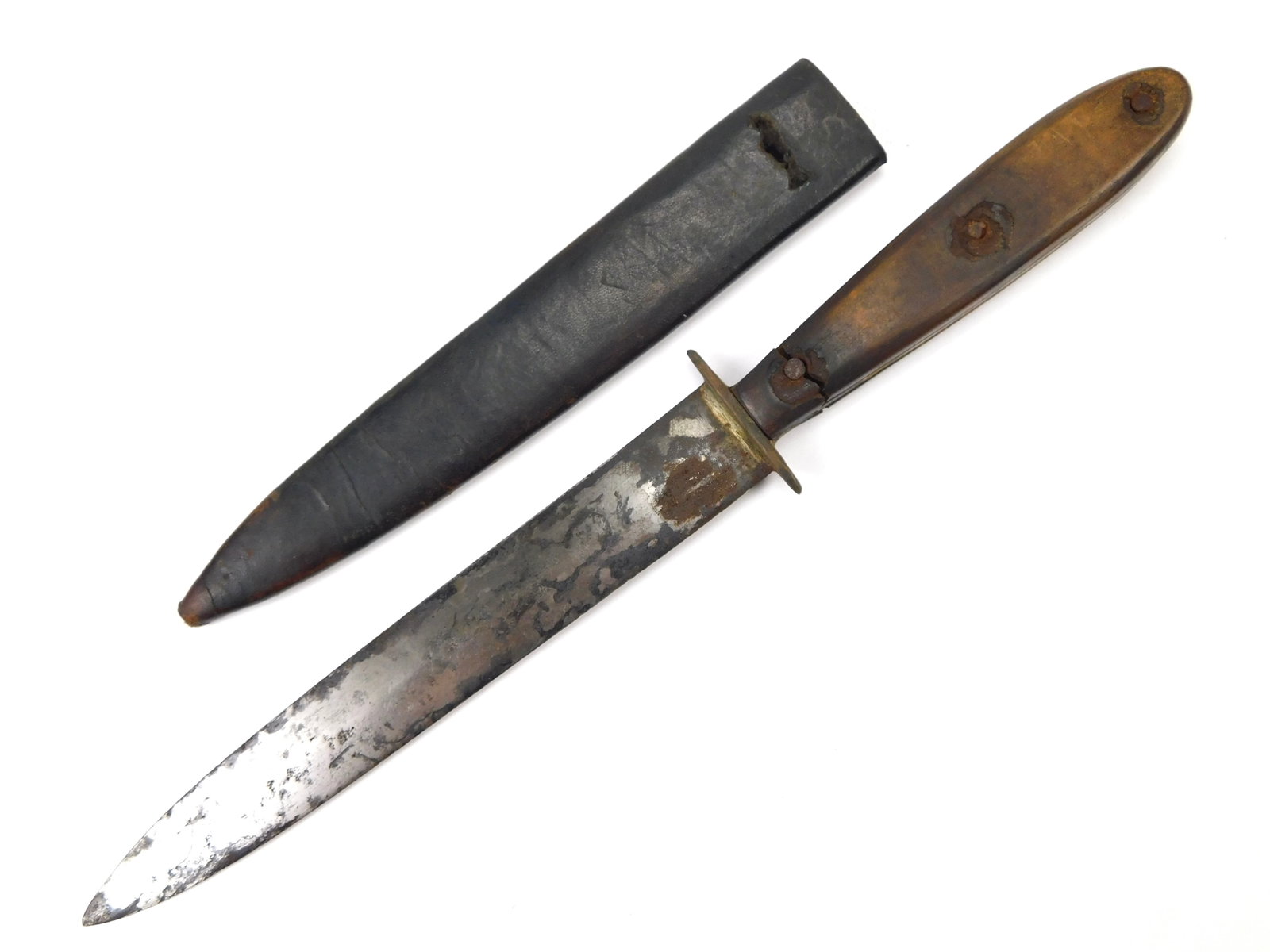 Antique US European English British Dagger Fighting Knife w/ Scabbard (1 of 17)