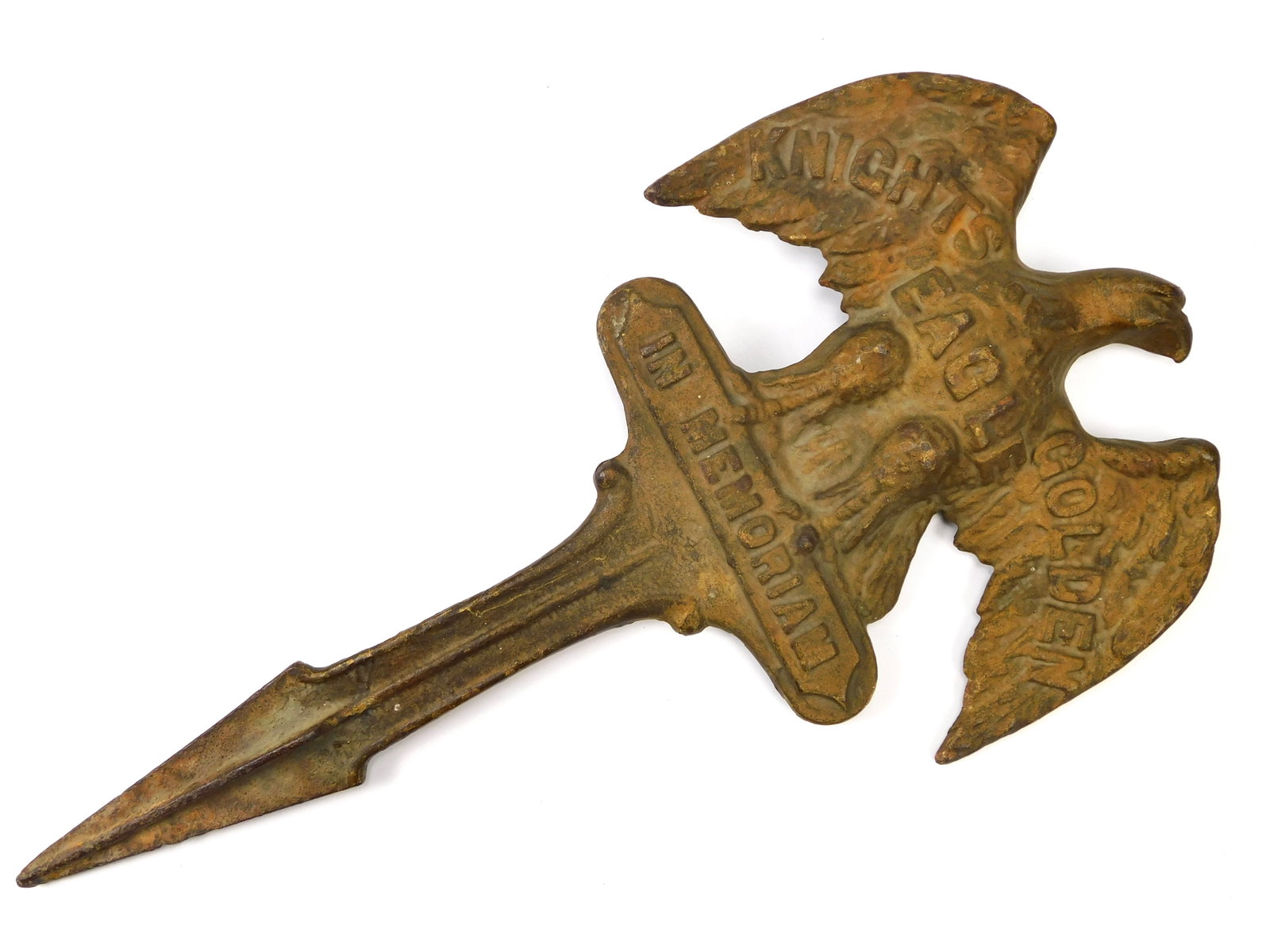 US Knights of Golden Eagle Masonic Fraternal Baltimore 1872 Metal Sign Flagpole (1 of 7)