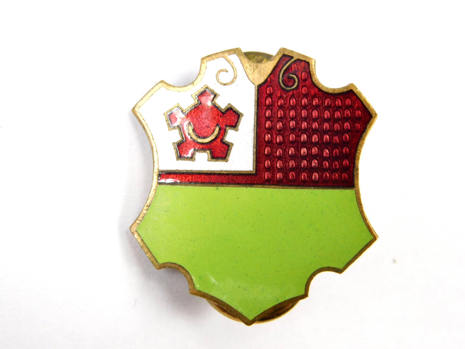 Vintage US Japan Made Korean War Regimental Enameled Pin Badge (1 of 4)