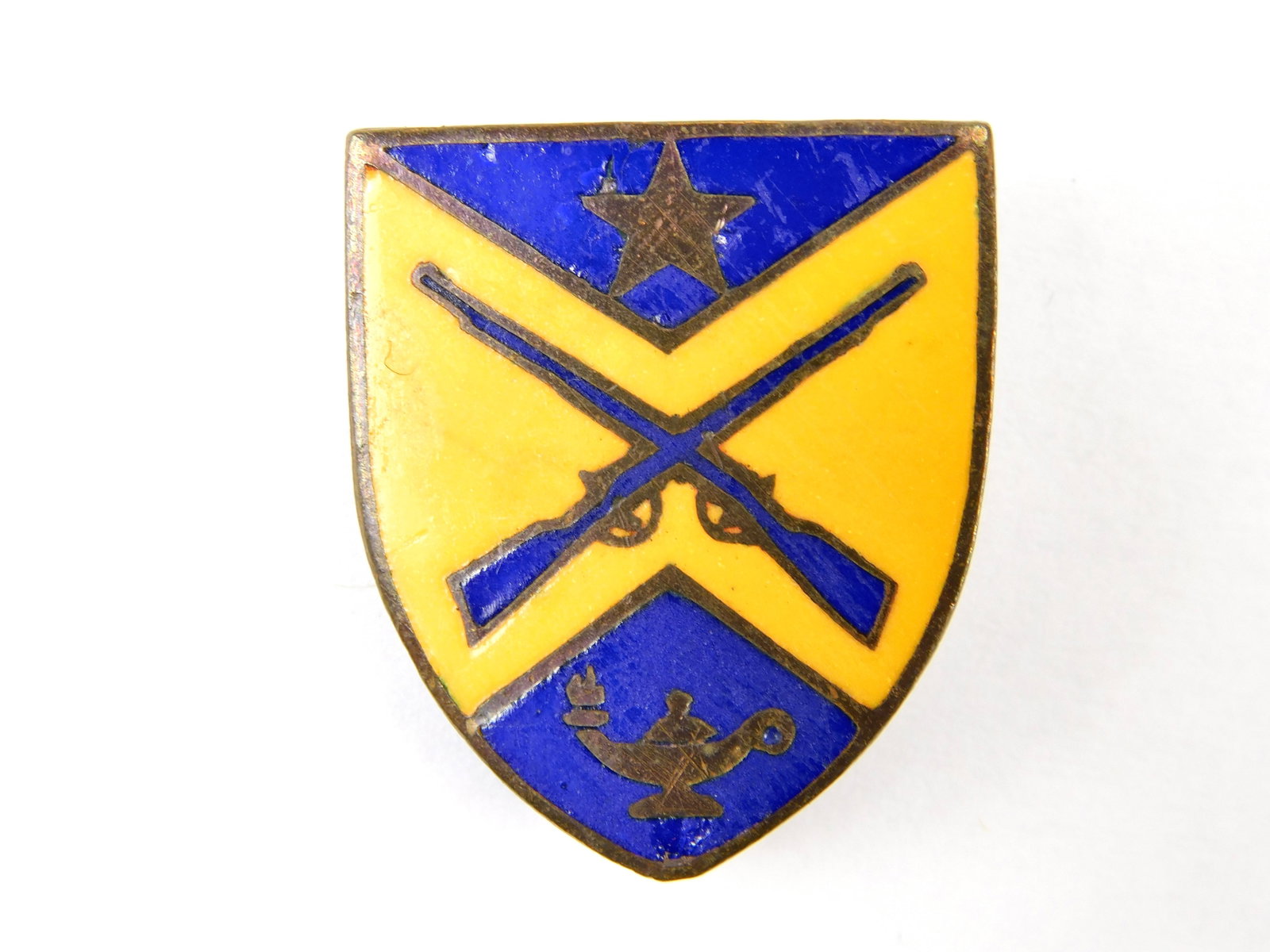RARE Vintage Korean War US N.S. Meyer New York Military Enameled Pin Badge (1 of 4)