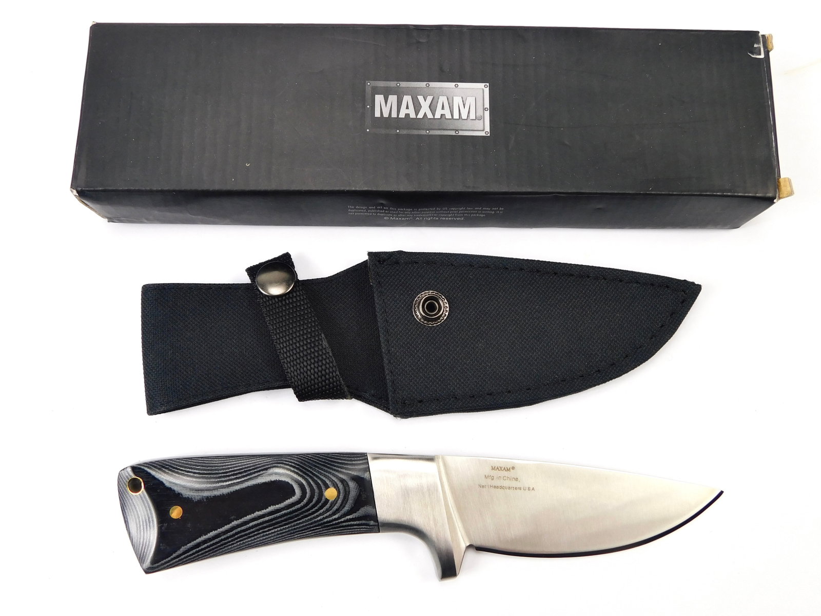 Vintage Maxam Skinner Hunting SKFB7 Knife w/ Sheath Box (1 of 9)