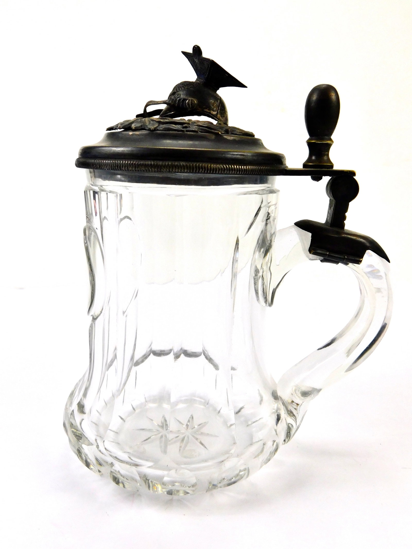 German Germany WW1 Antique Glass Lidded Beer Stein Mug Cup (1 of 11)
