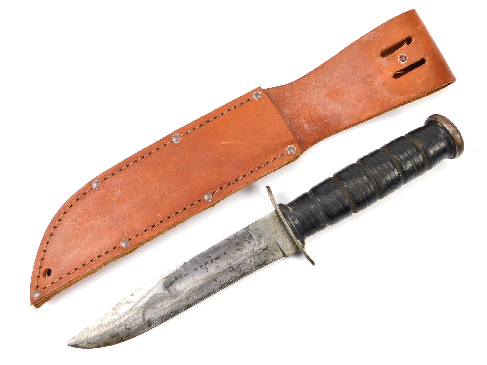 US WW2 Camillus Navy USN MK2 Fighting Knife w/ Sheath (1 of 16)