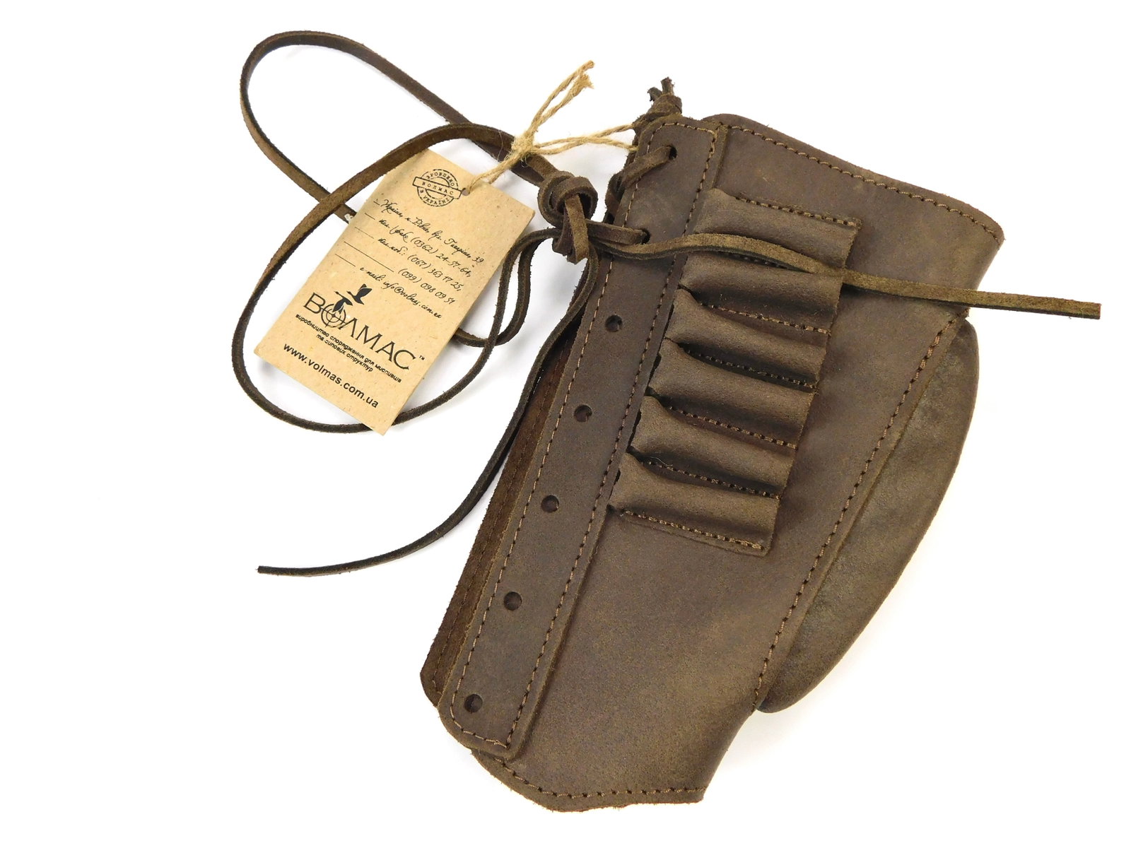 Brown Leather Shotgun Buttstock Ammo Pouch Holder for 6 bullets Cheek Pad New: Brown Leather Shotgun Buttstock Ammo Pouch for 6 bullets with cheek pad. New with tags. Made in Europe. Caliber : 30-06; 30-30; 7.62; 308 Marlin; 308/7.62 NATO; 7mm. 8mm. 9mm.