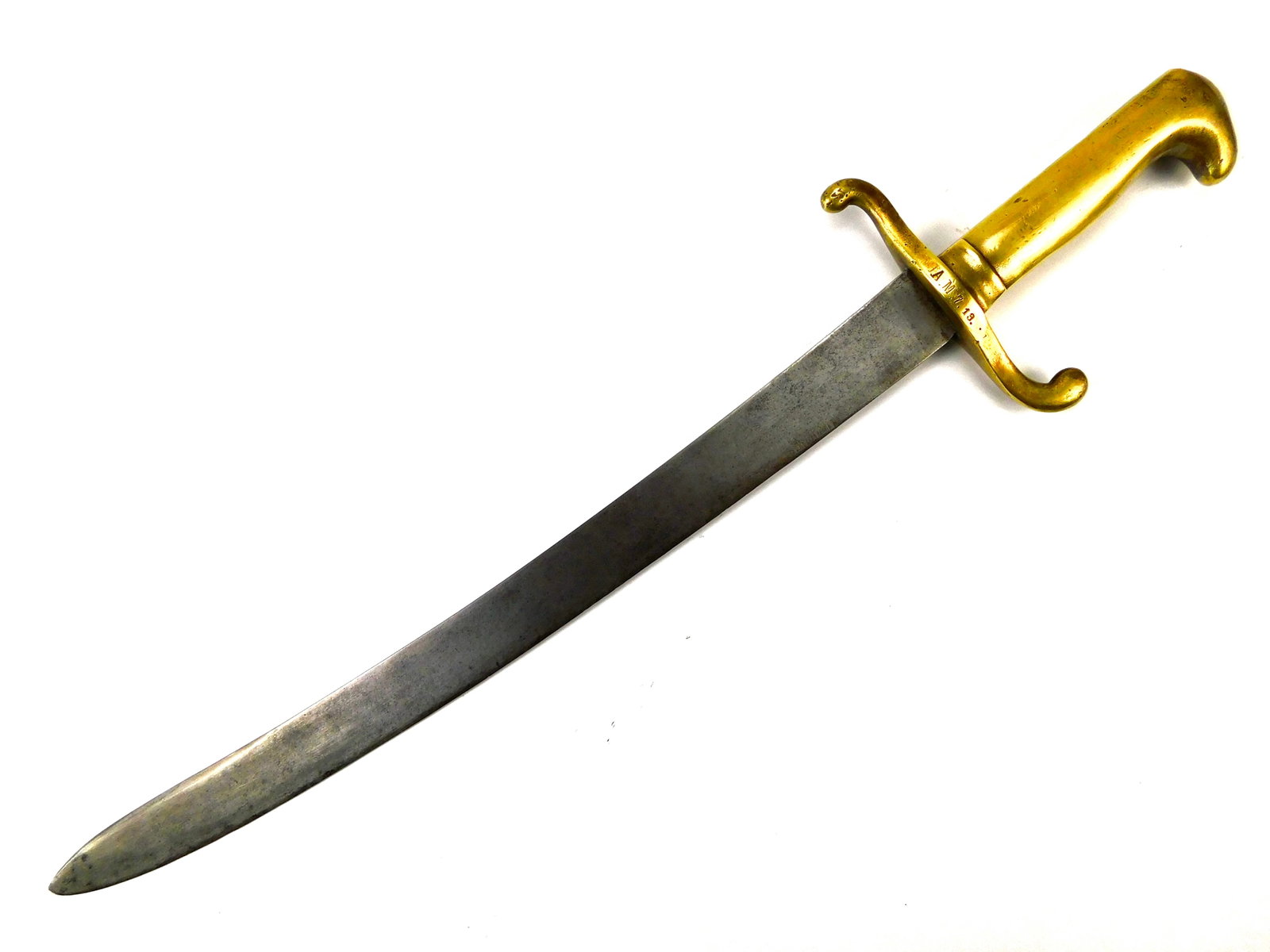 German Germany Antique 19 Century Pre WW1 Unit Marked Short Sword: German 19 Century Unit Marked Short Sword. No scabbard. Solid, no loose parts. 22" total length. The blade is 17".