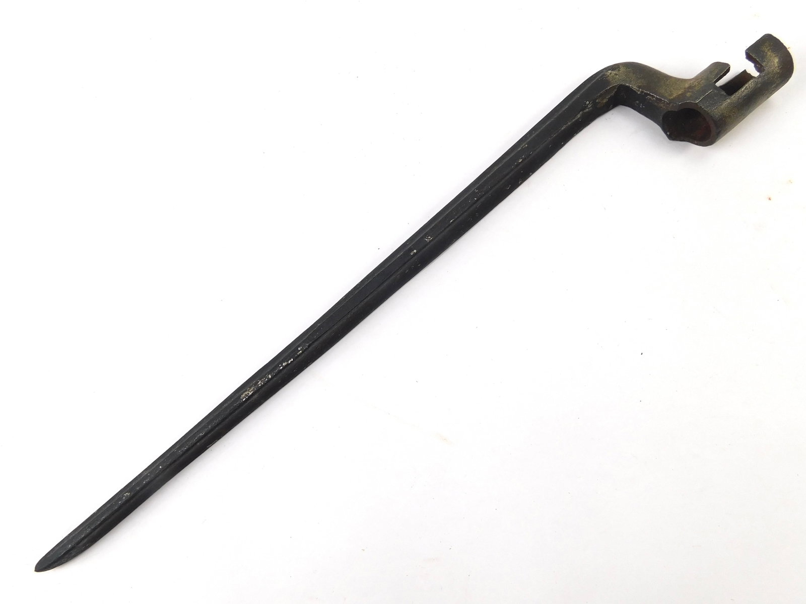 Spanish-American War Bannerman Cadet Rifle Training Socket Bayonet: Spanish-American War Bannerman Cadet Rifle. Training Socket Bayonet . No scabbard. 13" long with 11 1/4" blade.