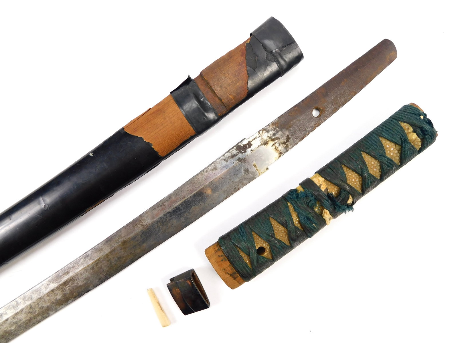 Japanese Japan Antique 19 Century Wakizashi Katana Sword w/ Scabbard (1 of 20)