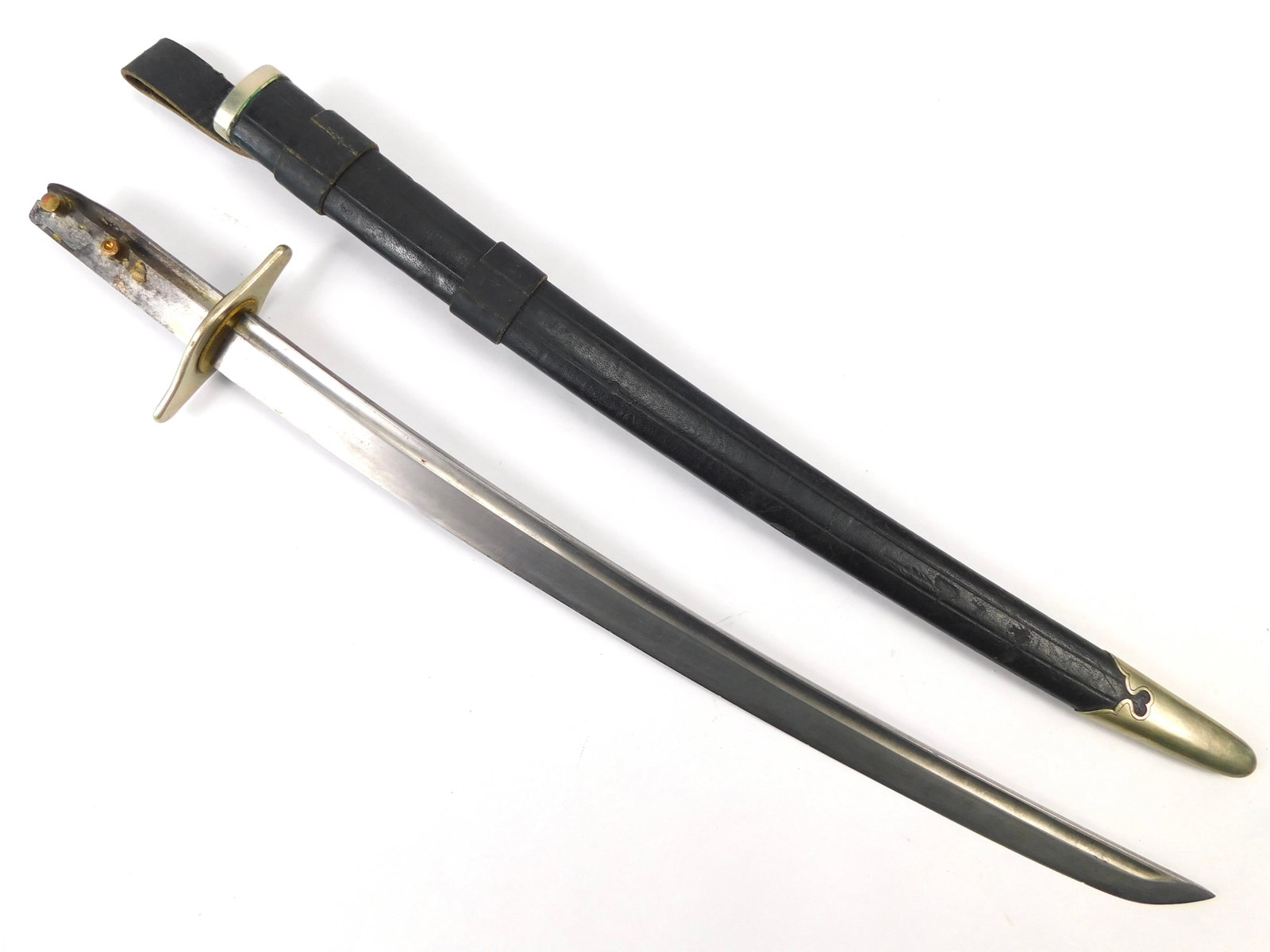 Japanese Japan Antique WW1 Military Tanto Dagger Wakizashi Short Sword Blade w/ Scabbard (1 of 16)