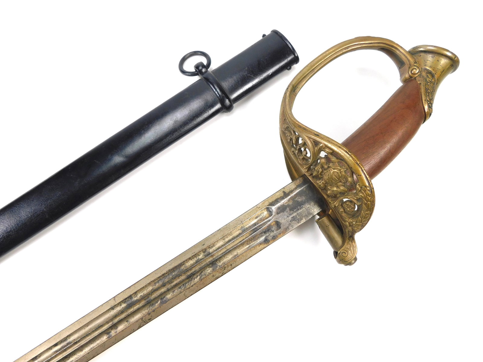 RARE Imperial German Germany Pre WW1 Antique Saxon Sword Whistle Wide Blade: RARE Imperial German Pre-WW1 Saxon Sword with Whistle and Scabbard. Solid. Wide & heavy blade. Wooden handle. 37" total length. The blade is 31".