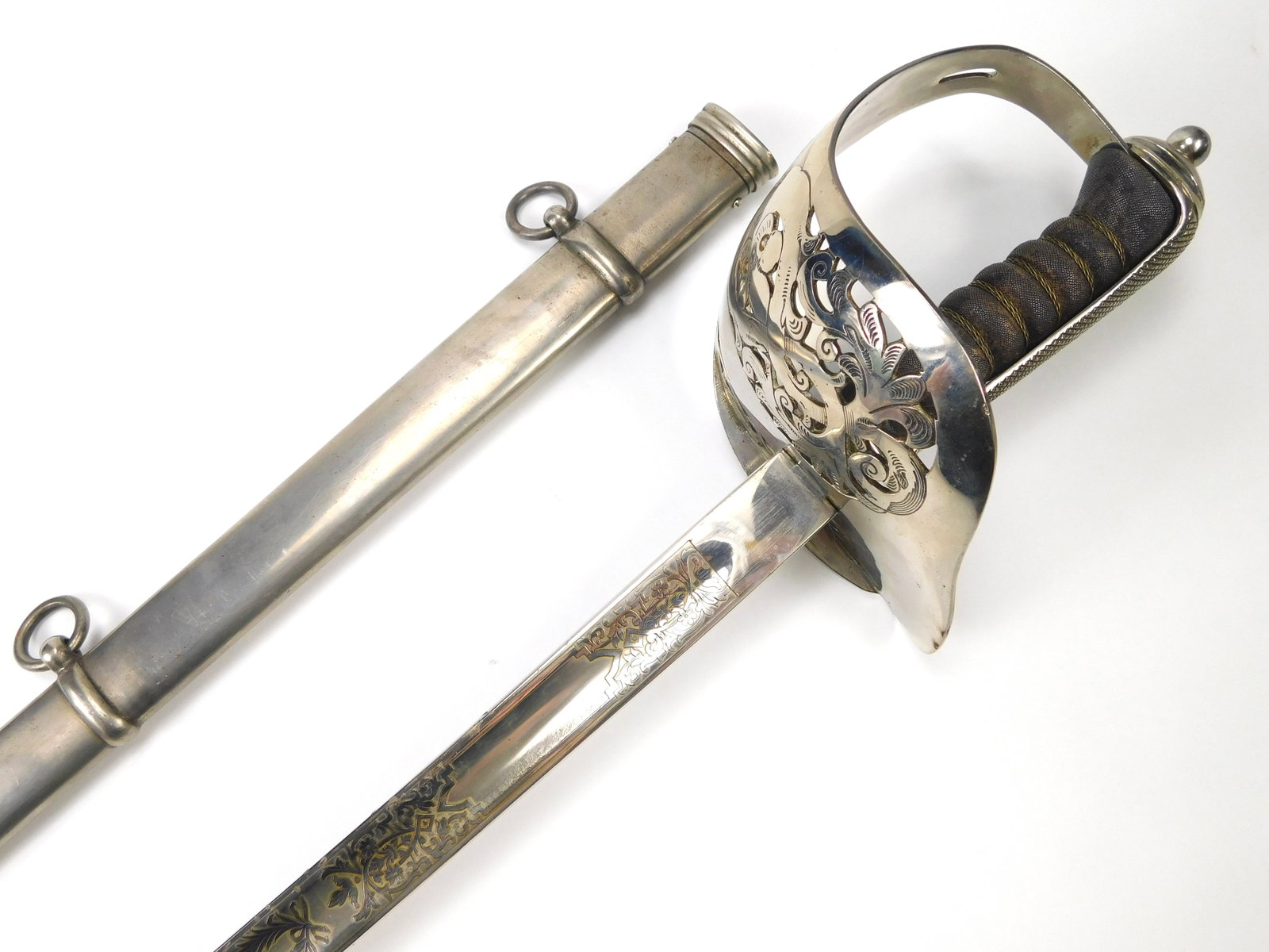 Vintage Ugandan Uganda German Made Engraved Officer's Sword w/ Scabbard (1 of 20)