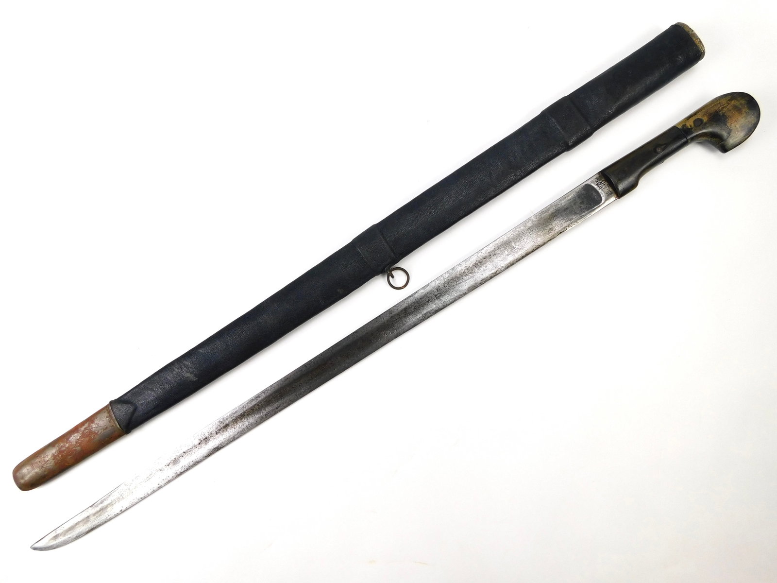 Imperial Russian Russia Caucasian WW1 Antique Child Shashka Sword w/ Scabbard: Imperial Russian WW1 Period Child Shashka Sword with Scabbard. Not sure if the handle is wood or buffalo horn. 27 7/8" total length. The blade is 23". No international shipping for this item.