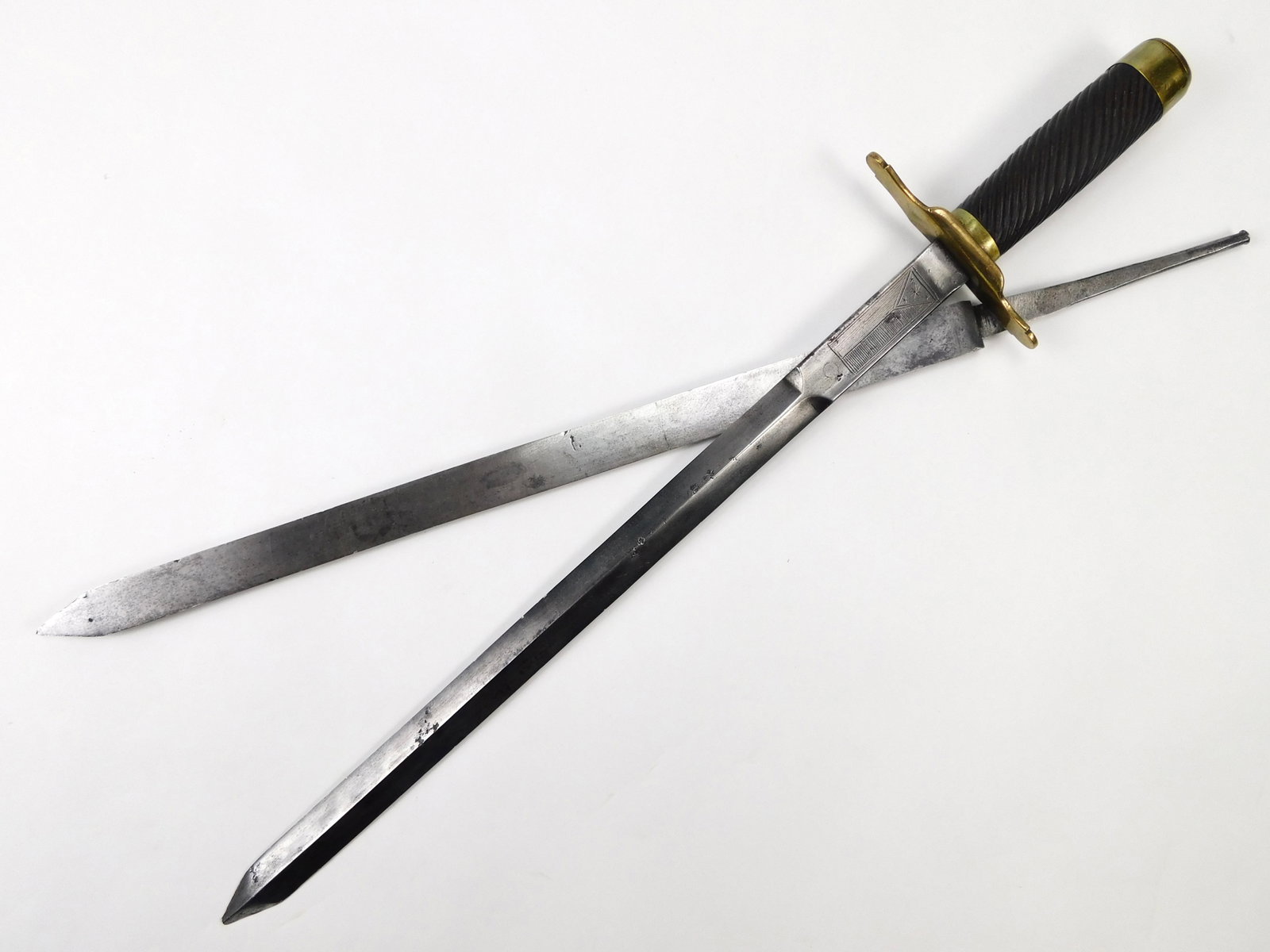 Antique 19 Century French France Italy Italian Scissors Dagger Knife Short Sword (1 of 19)