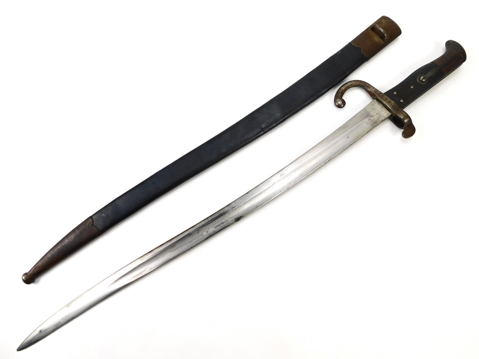 Danish Denmark WW1 German Made Model 1867 Bayonet Short Sword w/ Scabbard (1 of 19)